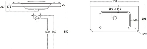 Раковина STWORKI 95 15095-KL 559763 Раковина STWORKI 95 15095-KL 559763