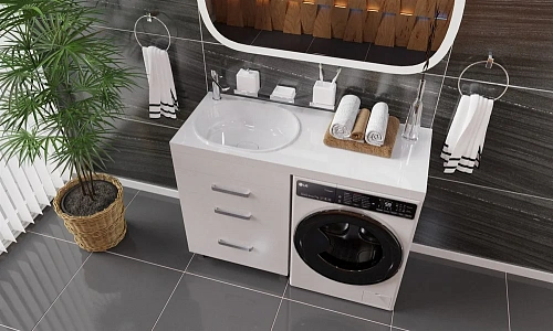 Раковина STWORKI Bruks RBS120L на стиральную машину 561695 Раковина STWORKI Bruks RBS120L на стиральную машину 561695