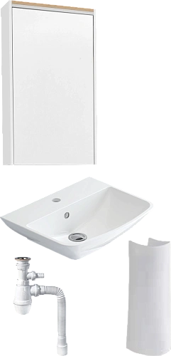 Раковина STWORKI Дублин 50 + Сифон для раковины Wirquin Минор с отводом для стиральной машины + Пьед 560916 Раковина STWORKI Дублин 50 + Сифон для раковины Wirquin Минор с отводом для стиральной машины + Пьед 560916