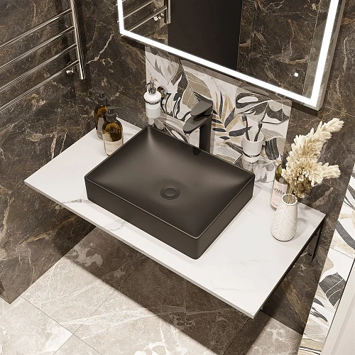 Раковина STWORKI накладная 50 3050-112 антрацит 560809 Раковина STWORKI накладная 50 3050-112 антрацит 560809