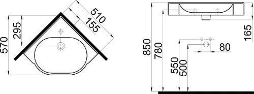 Раковина STWORKI накладная 51 K0201-0505 558044 Раковина STWORKI накладная 51 K0201-0505 558044