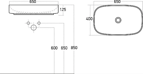 Раковина STWORKI накладная 65 3064-KL белый глянец 559993 Раковина STWORKI накладная 65 3064-KL белый глянец 559993