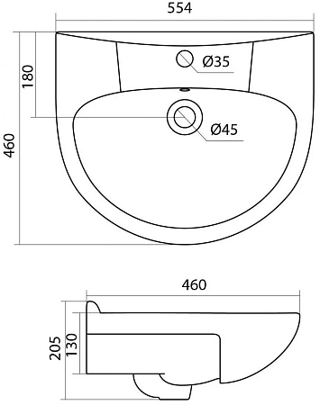 Раковина Style Line Антик-55 ЛС-00000158 Раковина Style Line Антик-55 ЛС-00000158