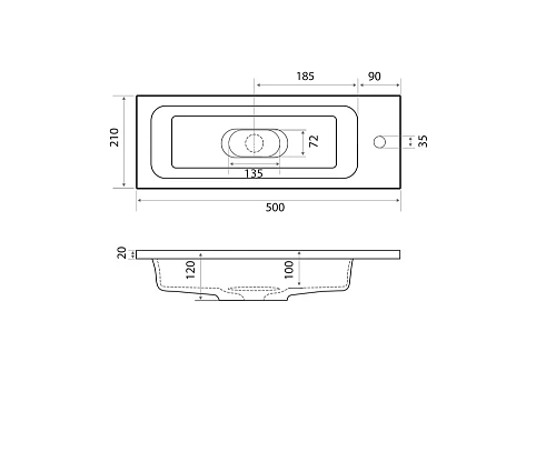 Раковина Taliente Modul, 50см 4627173210607 Раковина Taliente Modul, 50см 4627173210607