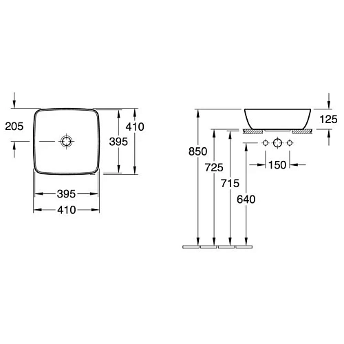 Раковина Villeroy & Boch Artis 41 x 41 см 41784101 накладная Раковина Villeroy & Boch Artis 41 x 41 см 41784101 накладная