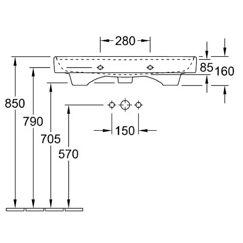 Раковина Villeroy & Boch Collaro 4A3380R1 (4A33 80 R1) CeramicPlus Раковина Villeroy & Boch Collaro 4A3380R1 (4A33 80 R1) CeramicPlus