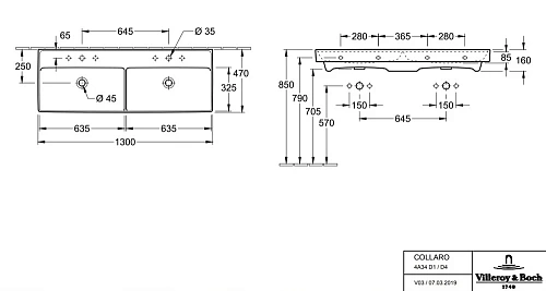 Раковина Villeroy & Boch Collaro 4A34D401 (4A34 D4 01) Раковина Villeroy & Boch Collaro 4A34D401 (4A34 D4 01)