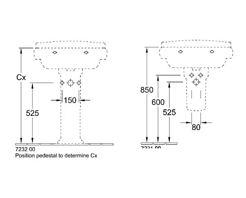 Раковина Villeroy & Boch Hommage 710165R1 (7101 65 R1) CeramicPlus Раковина Villeroy & Boch Hommage 710165R1 (7101 65 R1) CeramicPlus
