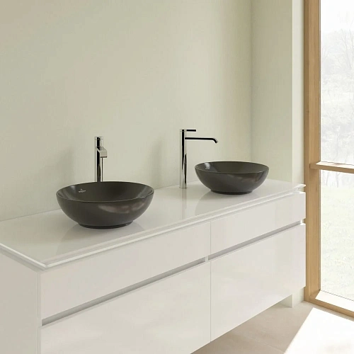 Раковина Villeroy & Boch Loop&Friends 38 x 38 см Ebony CeramicPlus 4A4501S5 накладная Раковина Villeroy & Boch Loop&Friends 38 x 38 см Ebony CeramicPlus 4A4501S5 накладная