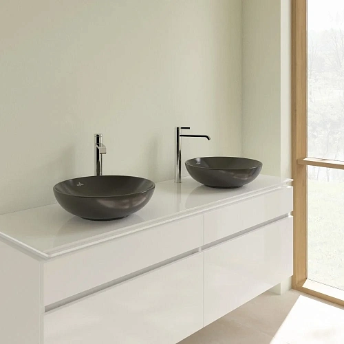 Раковина Villeroy & Boch Loop&Friends 42 x 42 см Ebony CeramicPlus 4A4600S5 накладная Раковина Villeroy & Boch Loop&Friends 42 x 42 см Ebony CeramicPlus 4A4600S5 накладная