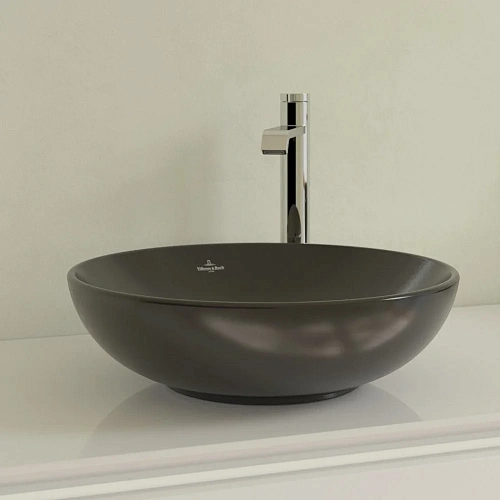 Раковина Villeroy & Boch Loop&Friends 42 x 42 см Ebony CeramicPlus 4A4600S5 накладная Раковина Villeroy & Boch Loop&Friends 42 x 42 см Ebony CeramicPlus 4A4600S5 накладная