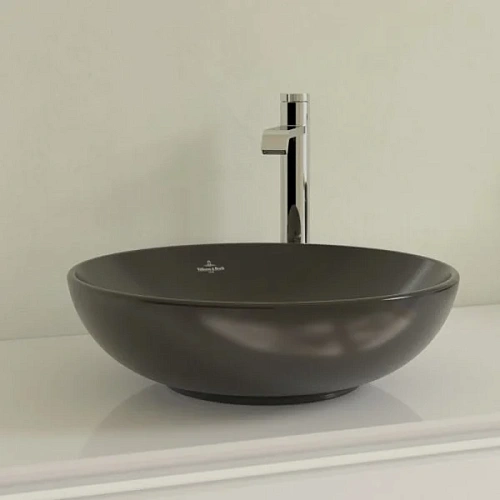 Раковина Villeroy & Boch Loop&Friends 42 x 42 см Ebony CeramicPlus 4A4601S5 накладная Раковина Villeroy & Boch Loop&Friends 42 x 42 см Ebony CeramicPlus 4A4601S5 накладная