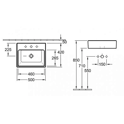 Раковина Villeroy & Boch Memento 2.0 42 x 50 см CeramicPlus 51355001 накладная Раковина Villeroy & Boch Memento 2.0 42 x 50 см CeramicPlus 51355001 накладная
