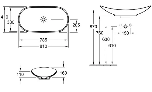 Раковина Villeroy & Boch My Nature 81 x 41 см CeramicPlus 411080R1 накладная Раковина Villeroy & Boch My Nature 81 x 41 см CeramicPlus 411080R1 накладная