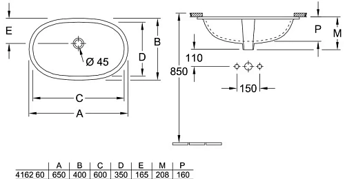Раковина Villeroy & Boch O.Novo 41626001 (4162 60 01) Раковина Villeroy & Boch O.Novo 41626001 (4162 60 01)