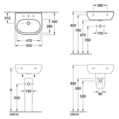 Раковина Villeroy & Boch O.Novo 51605501 (5160 55 01) Раковина Villeroy & Boch O.Novo 51605501 (5160 55 01)