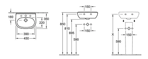 Раковина Villeroy & Boch O.Novo 53604501 (5360 45 01) Раковина Villeroy & Boch O.Novo 53604501 (5360 45 01)