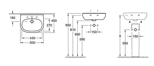 Раковина Villeroy & Boch O.Novo 53605001 (5360 50 01) Раковина Villeroy & Boch O.Novo 53605001 (5360 50 01)