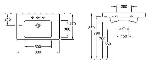 Раковина Villeroy & Boch Subway 2.0 717580R1 (7175 80 R1) CeramicPlus Раковина Villeroy & Boch Subway 2.0 717580R1 (7175 80 R1) CeramicPlus