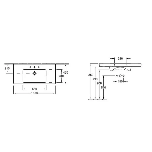 Раковина Villeroy & Boch Subway 2.0 7175A001 (7175 A0 01) Раковина Villeroy & Boch Subway 2.0 7175A001 (7175 A0 01)