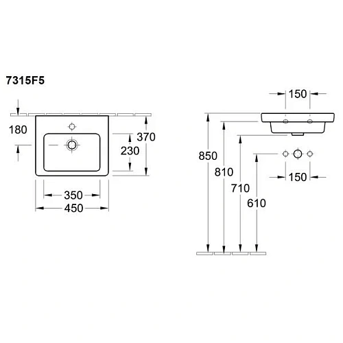 Раковина Villeroy & Boch Subway 2.0 7315F501 (7315 F5 01) Раковина Villeroy & Boch Subway 2.0 7315F501 (7315 F5 01)