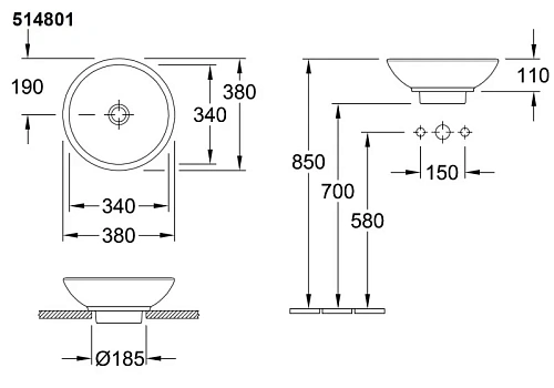 Раковина Villeroy&Boch Loop Friends 51480101 (5148 01 01) альпийский белый Раковина Villeroy&Boch Loop Friends 51480101 (5148 01 01) альпийский белый