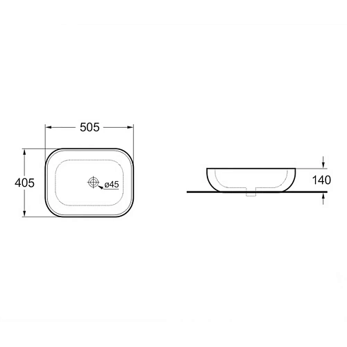 Раковина Vincea VBS-101MC, 505x405x140 керамическая, накладная, цвет капучино матовый Раковина Vincea VBS-101MC, 505x405x140 керамическая, накладная, цвет капучино матовый
