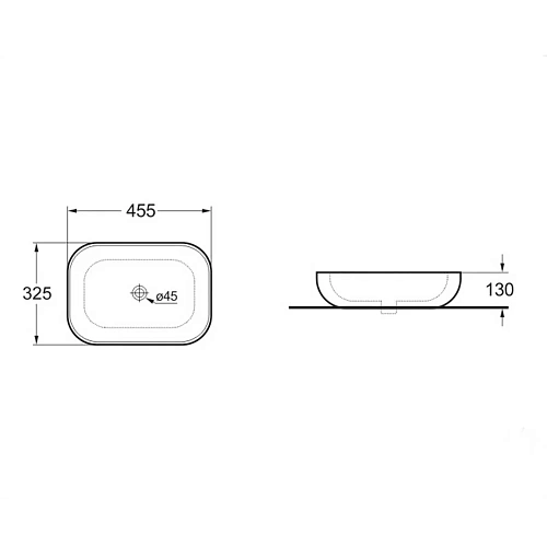Раковина Vincea VBS-102MB, 455x325x135 керамическая, накладная, цвет черный матовый Раковина Vincea VBS-102MB, 455x325x135 керамическая, накладная, цвет черный матовый