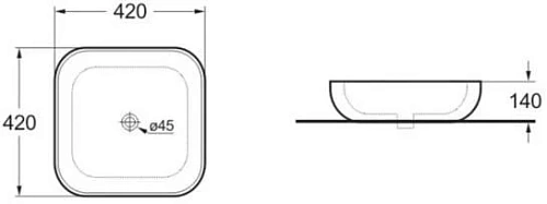 Раковина Vincea VBS-103, 420x420x140 белая Раковина Vincea VBS-103, 420x420x140 белая