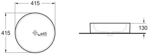 Раковина Vincea VBS-104MG, 415*415*130 керамическая, накладная, матовый серый Раковина Vincea VBS-104MG, 415*415*130 керамическая, накладная, матовый серый