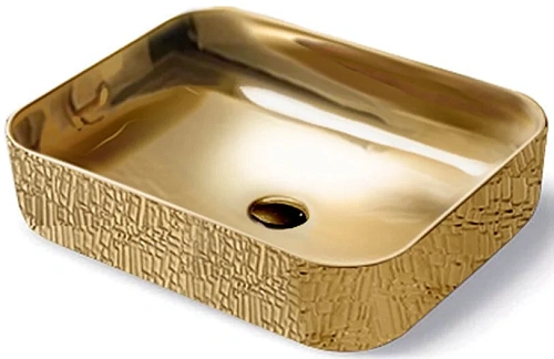 Раковина Vincea VBS-105G1, 500*410*130 керамическая, накладная, золото Раковина Vincea VBS-105G1, 500*410*130 керамическая, накладная, золото