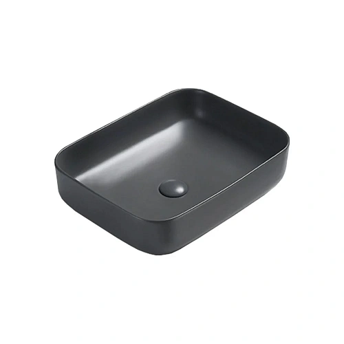 Раковина Vincea VBS-105MA, 500x390x130 керамическая, накладная, цвет антрацит матовый Раковина Vincea VBS-105MA, 500x390x130 керамическая, накладная, цвет антрацит матовый