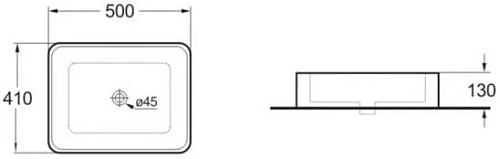 Раковина Vincea VBS-105MG, 500*410*130 керамическая, накладная, матовый серый Раковина Vincea VBS-105MG, 500*410*130 керамическая, накладная, матовый серый