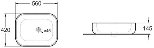 Раковина Vincea VBS-107, 560x420x145 белая Раковина Vincea VBS-107, 560x420x145 белая