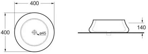 Раковина Vincea VBS-109, 400x400x140 белая Раковина Vincea VBS-109, 400x400x140 белая
