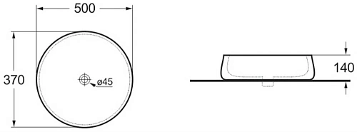 Раковина Vincea VBS-110, 500x370x140 белая Раковина Vincea VBS-110, 500x370x140 белая