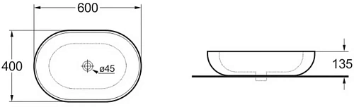 Раковина Vincea VBS-113G1, 600*400*135 керамическая, накладная, золото Раковина Vincea VBS-113G1, 600*400*135 керамическая, накладная, золото