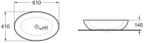 Раковина Vincea VBS-115, 610x410x145 белая Раковина Vincea VBS-115, 610x410x145 белая