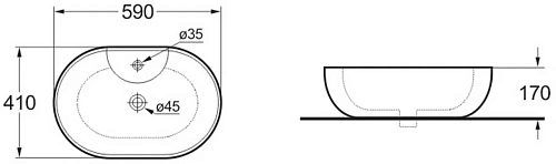 Раковина Vincea VBS-116, 590x410x170 белая Раковина Vincea VBS-116, 590x410x170 белая