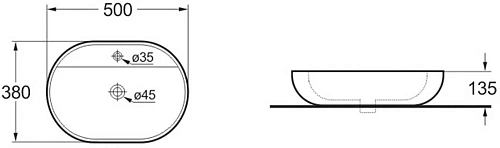 Раковина Vincea VBS-121MB, 500x380x135 черная Раковина Vincea VBS-121MB, 500x380x135 черная