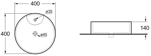 Раковина Vincea VBS-132, 400x400x140 белая Раковина Vincea VBS-132, 400x400x140 белая