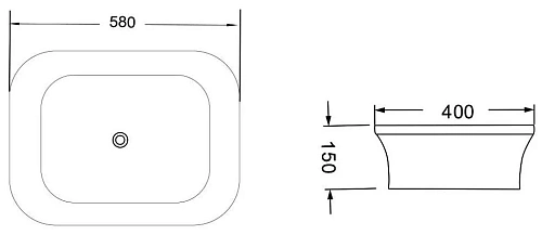 Раковина Vincea VBS-204, 580x400x150 белая Раковина Vincea VBS-204, 580x400x150 белая