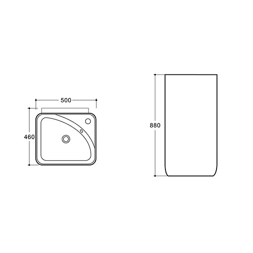 Раковина Vincea VBS-2P202, 500*460*880, напольная, цвет белый Раковина Vincea VBS-2P202, 500*460*880, напольная, цвет белый