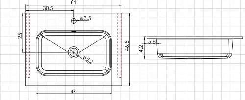 Раковина Vincea VCB-2N600W белая Раковина Vincea VCB-2N600W белая