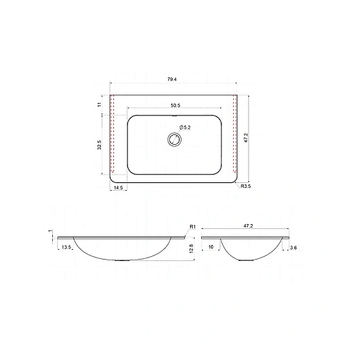 Раковина Vincea VCB-2VP800B из искусственного камня, черная Раковина Vincea VCB-2VP800B из искусственного камня, черная