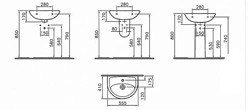 Раковина Vitra Norm Fit 55 см 6894B099-1776 Раковина Vitra Norm Fit 55 см 6894B099-1776