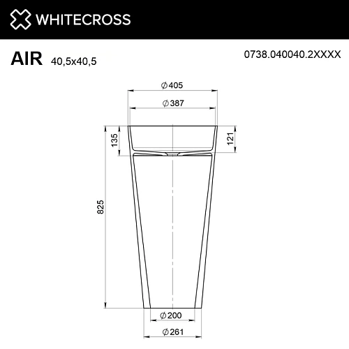 Раковина WHITECROSS Air 0738.040040.2XXXX D=40,5 RAL матовый из искусственного камня Раковина WHITECROSS Air 0738.040040.2XXXX D=40,5 RAL матовый из искусственного камня