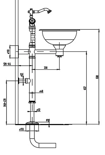 Раковина медная Bronze de Luxe 10113AORB напольная со смесителем Раковина медная Bronze de Luxe 10113AORB напольная со смесителем