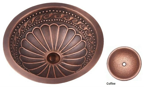 Раковина медная Bronze de Luxe R303, цвет - Coffee (кофейный), 42 х 42 х 15 см R303_Coffee Раковина медная Bronze de Luxe R303, цвет - Coffee (кофейный), 42 х 42 х 15 см R303_Coffee