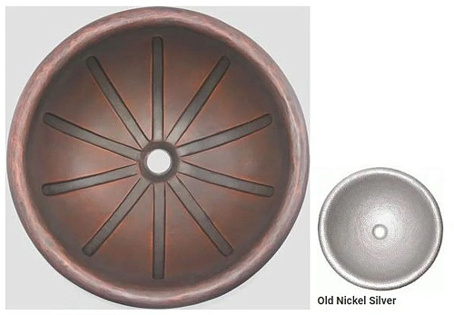 Раковина медная Bronze de Luxe R308, цвет - Old Nickel Silver (состаренное никелированное серебро), R308_old_nickel_silver Раковина медная Bronze de Luxe R308, цвет - Old Nickel Silver (состаренное никелированное серебро), R308_old_nickel_silver